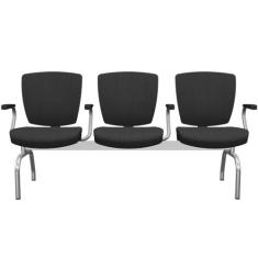 Cadeira Longarina 3 Lugares Aeroporto Recepção Cromado Baixa Flexi P03