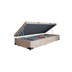 Cama Box Baú Solteiro Suede 88x188 Base Box - PH&S, Bege