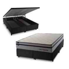 Conjunto Box Baú Preston Cinza 193x203x78 c/ Molas Ensacadas - King Ho