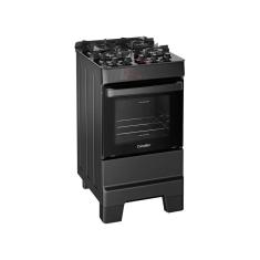 Fogão Esmaltec Ideal Top Glass 4 Bocas Automático Mesa de Vidro Preto Bivolt