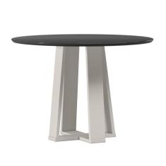 Mesa Isabela 100X100 Off White/Preto - New Ceval