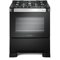 Fogão 5 Bocas Mueller Decorato Vetro Preto Fosco Bivolt com Mesa de Vidro