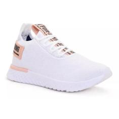 Tênis Feminino Branco Para Academia De Treino Caminhada-Feminino