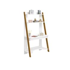 Escrivaninha/Estante Simba Infantil com Pés em Madeira Branco Fosco - Reller