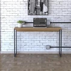 Mesa Dynamica 120x50x75cm Lâmina Mel - Est.preta Lâmina Mel - Est.preta