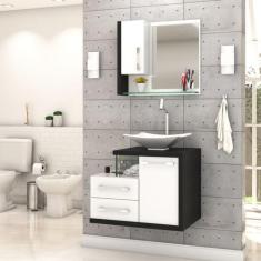 Gabinete para Banheiro C/cuba L38 e Espelheira Legno 650 - Compace, Br