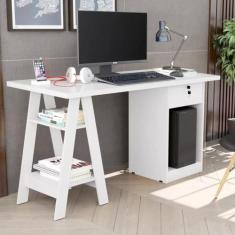 Escrivaninha Mesa Computador Gamer Cavalete Com Chave Gavetas 4 Pratel