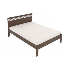 Cama de Casal CM8009 Nogal/Branco - Tecno Mobili