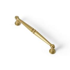 Goo-Ki Pacote com 6 puxadores de gaveta de puxador de armário de ouro escovado, 5,04 polegadas (128 mm) c-c liga de zinco sólida moderna barra de ouro para armário cômoda guarda-roupa móveis de