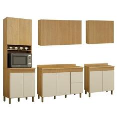 Cozinha Completa com 3 Armários Aéreos e 2 Balcões Dakota - Valdemóvei