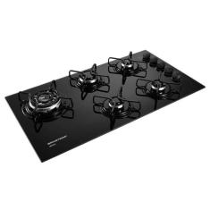 Cooktop 5 Bocas Brastemp Ative BDD85AE com Grades em Piatina, Preto