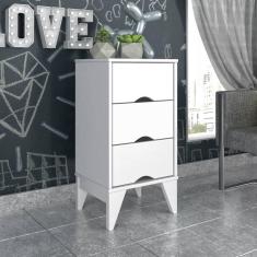 Mesa de Cabeceira  3 Gavetas Retrô Twister Tcil Móveis