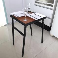 Mesa Pequena Quadrada Para Cozinha Ou Sacada De Apartamento - MetalCro
