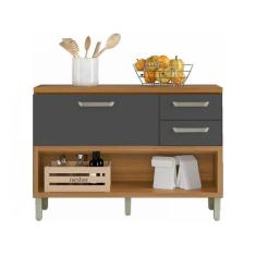 Balcão de Cozinha com Tampo Cozinhas Nesher - 100% MDF 1 Porta 2 Gavet