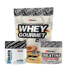 Kit Whey Protein Gourmet Refil + Creatina 300g + Gluta Immunity 150g - FN Forbis-Unissex