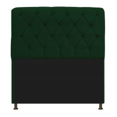 Cabeceira Lady Estofada Capitonê 160 cm para Cama Box Queen Suede Verde Quarto - am Decor