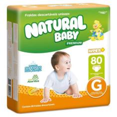 Fraldas Natural Baby Premium Hiper Mais G  - 80 Unidades