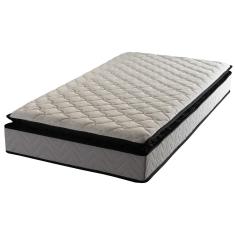 Colchão de Solteiro Hellen Titanium com Espuma D28 e Pillow Top 24x88x188cm - Cinza/Preto