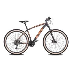  Bicicleta Aro 29 Ksw Xlt 27v Freio Hidráulico K7 Garfo com Trava Pneu com Faixa Bege - Preto\Laranja