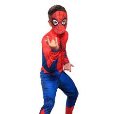 Fantasia Homem Aranha Clássica Infantil Longa com Máscara