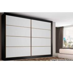 Guarda Roupa 2 Portas De Correr E 6 Gavetas Sevilha Branco-preto - Europa