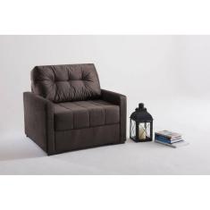 Sofá Cama Uno em Veludo 100cm Murilo Marrom