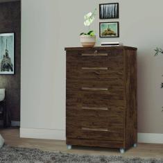 Cômoda 5 Gavetas Emas Móveis Primus Amendoa