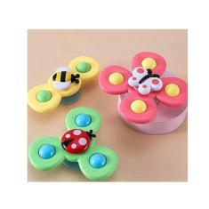 Pacote giratório de 3 para bebês com chocalho e ventosa