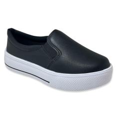 Tenis Slip On Feminino Flatform Clássico Liso 