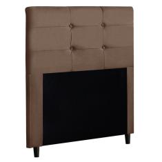 Cabeceira Cama Box Solteiro Luna 90Cm Suede Marrom - Abmaza