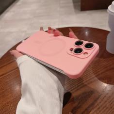 Capa sem moldura ultrafina para iphone 15 pro max 14 plus 13 12 lente de carregamento sem fio proteção de filme capa dura para pc, rosa, para iphone 14plus