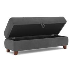 Recamier Calçadeira Bella 1,40m Suede Grafite - Clique Decorações