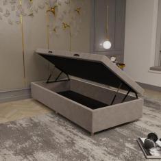 Base Box Baú 88cm Suede Multi JSW - JSW Moveis, Bege