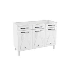 Balcão de Cozinha Modulado Star New 3 Portas e 3 Gavetas 120cm Branco 