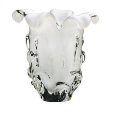 Vaso Em Cristal Murano Branco São Marcos 24x24x25cm, Cristal murano, B