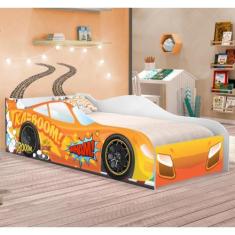 Cama Carro Vrooom Laranja Solteiro - Mais de Casa