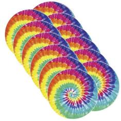 Sousplat Tie Dye - NSW, com base, 12 Peças