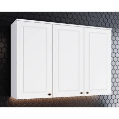 Armário Aéreo Cozinha Modulado Americana 3 Portas 120cm Branco - Henn