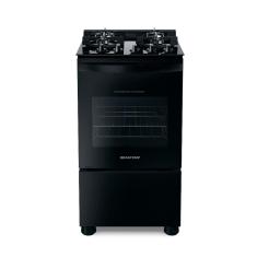 Fogão Brastemp 4 Bocas Preto com mesa de vidro e dupla chama  - BFO4XAE