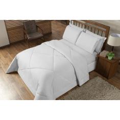 Kit Edredom Casal Padrão Dupla Face Aconchego 06 Peças- Branco - Casa 