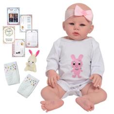 Bebe Reborn Boneca Corpo de Silicone Princesa Acessórios - Cegonha Reb