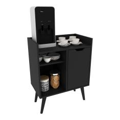 Balcão Cozinha Retrô Com 1 Porta E Prateleiras Multimóveis Cr20100 Preto Preto