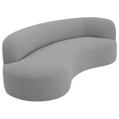 Divã Recamier Orgânico Tokyo 160cm Lado Esquerdo Bouclé Cinza