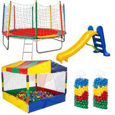 Cama Elástica Pula Pula 3,05m Resistente Piscina de Bolinhas 1,50m 100