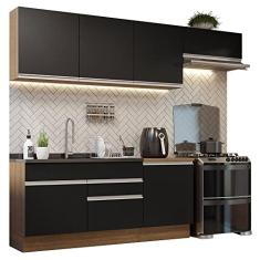 Armário de Cozinha Completa 260cm Rustic/preto Glamy Madesa 03