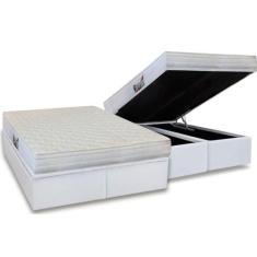 Cama Box Baú Queen: Colchão Ortopédico Herval D28 / AG65 Frontier + Ba