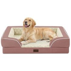 Casa Paw Camas ortopédicas para cães de tamanho grande, com espuma viscoelástica à prova d'água, grande, para animais de estimação, com laterais 91 x 69 cm, antiderrapante, espuma de ovos, sofá-cama