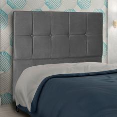 Cabeceira Casal 1,60m Lisboa Suede Cinza Dal Poz Estofados