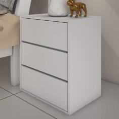 Mesa de Cabeceira 3 Gavetas Grécia Bianchi Móveis Branco
