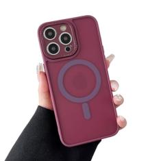Hocase Capa para iPhone 15 de 6,1 polegadas, [compatível com carregamento magnético sem fio] Capa protetora fina fosca translúcida rígida à prova de choque [proteção contra quedas de grau militar] -